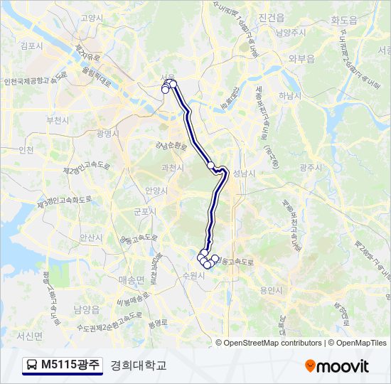 M5115광주 bus Line Map