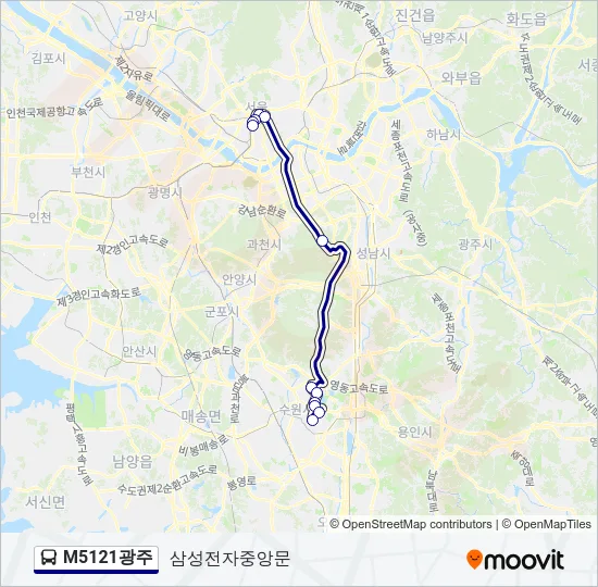 M5121광주 Bus Line Map