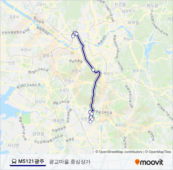 M5121광주 Bus Line Map