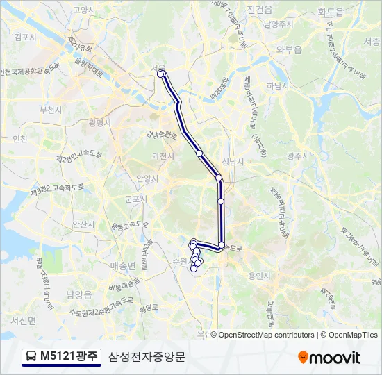 M5121광주 Bus Line Map