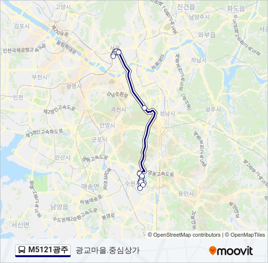 M5121광주 버스 노선 지도