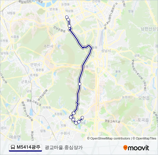 M5414광주 버스 노선 지도