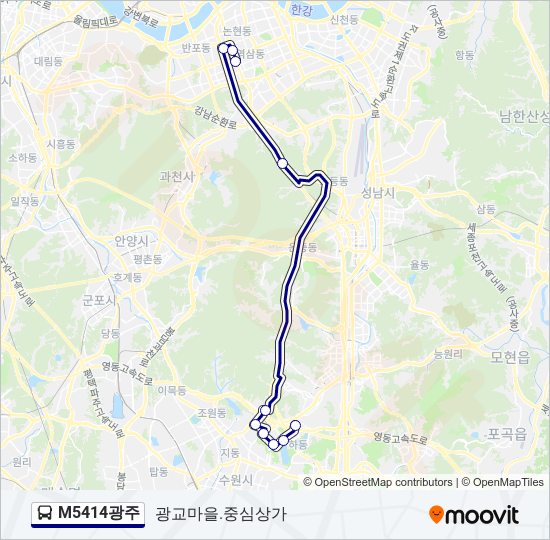 M5414광주 버스 노선 지도