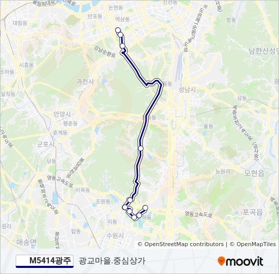 M5414광주 bus Line Map
