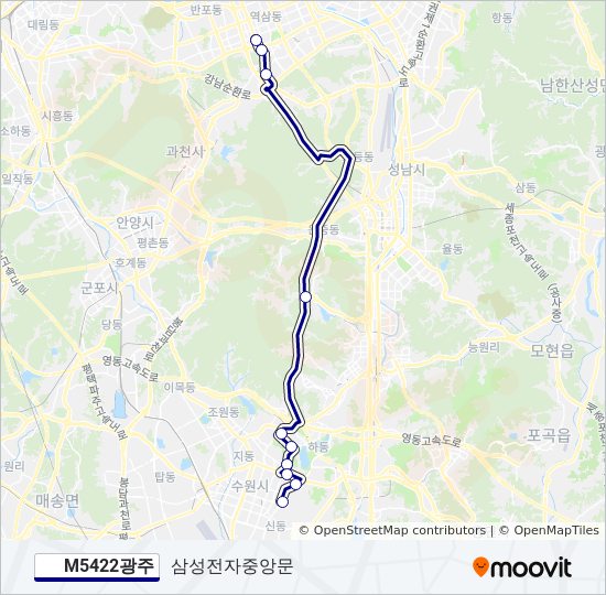 M5422광주 bus Line Map