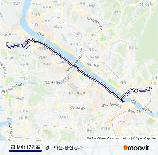 M6117김포 버스 노선 지도