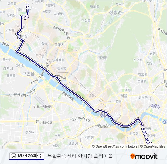 M7426파주 Bus Line Map