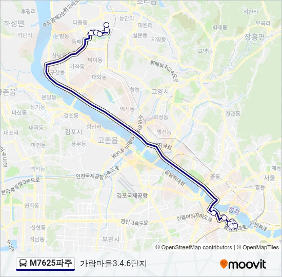 M7625파주 Bus Line Map