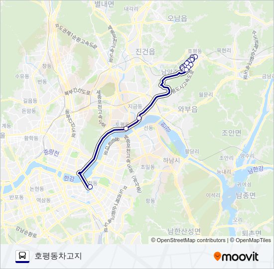 1000-1광주 bus Line Map