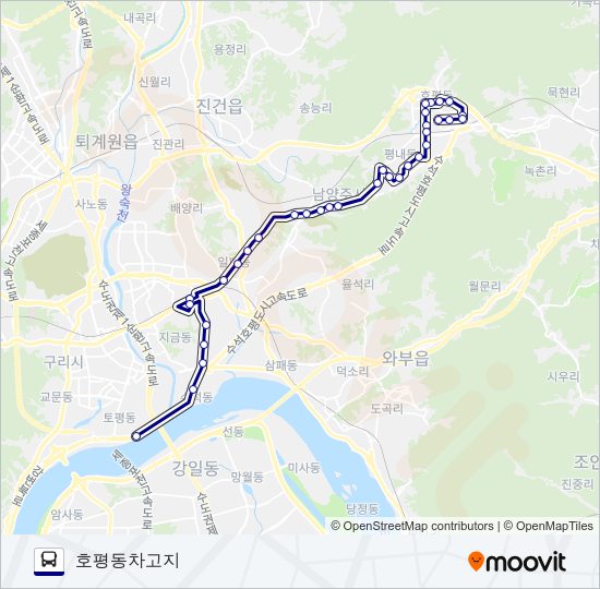 1000-1광주 버스 노선 지도