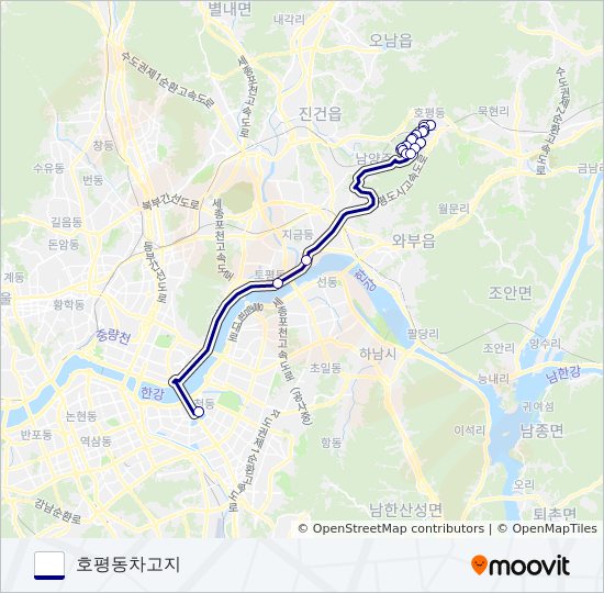 1000-1광주 bus Line Map