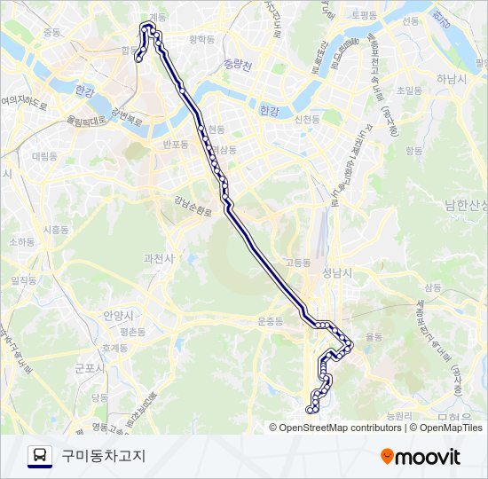 1005-1광주 bus Line Map