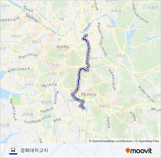 1007-1광주 bus Line Map