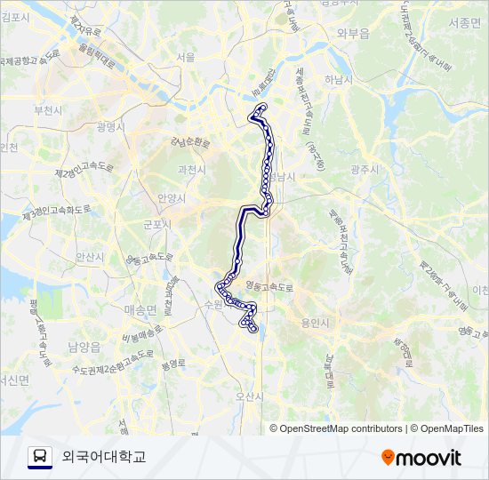 1007-1광주 버스 노선 지도