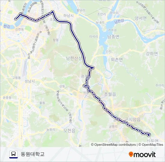 1113-1광주 버스 노선 지도
