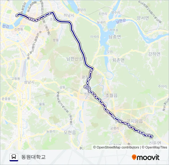 1113-1광주 버스 노선 지도