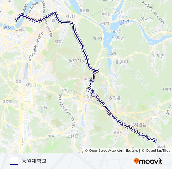 1113-1광주 bus Line Map