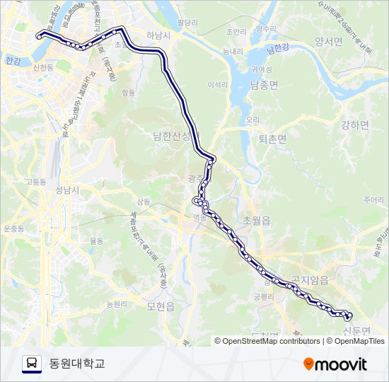 1113-1광주 bus Line Map