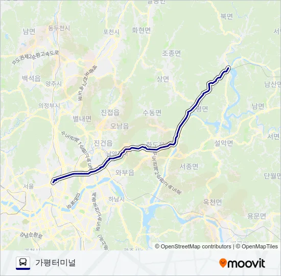 1330-2가평 Bus Line Map