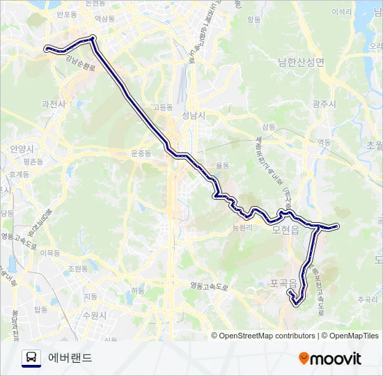 1500-2광주 버스 노선 지도