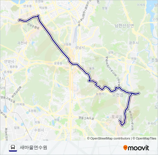 1500-2광주 버스 노선 지도