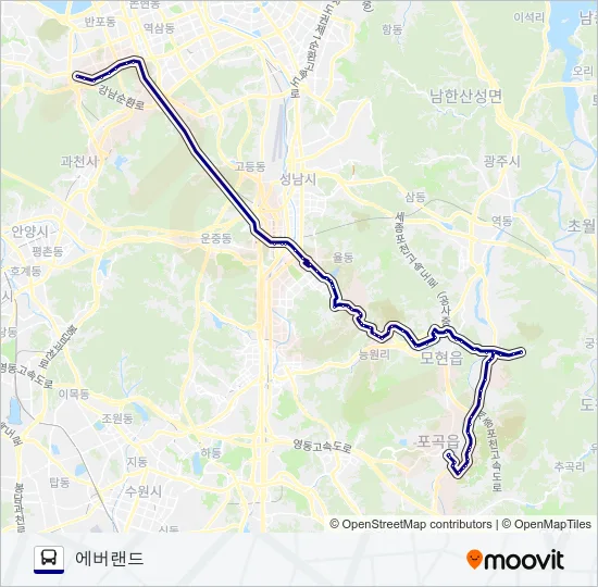 1500-2광주 버스 노선 지도