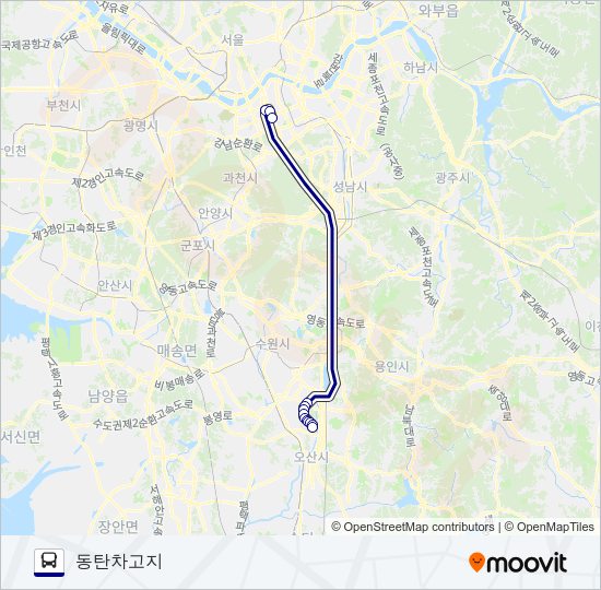 1550-3수원 버스 노선 지도
