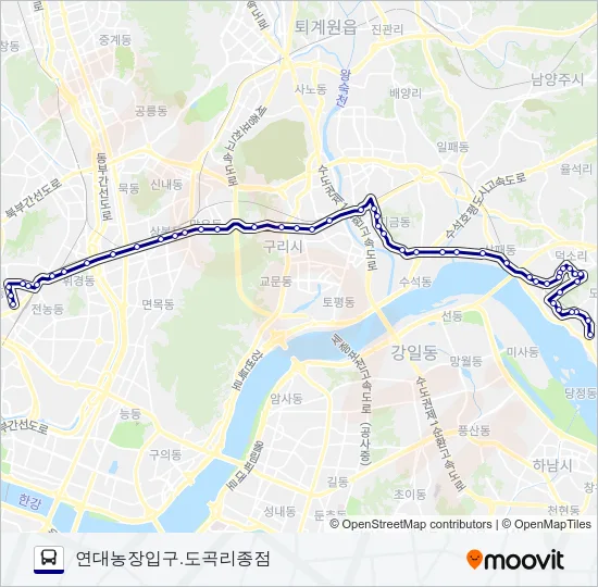 166-1남양주 버스 노선 지도
