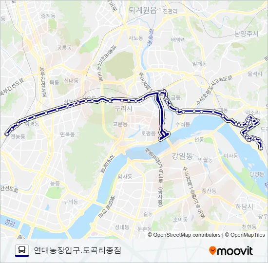 166-1남양주 버스 노선 지도