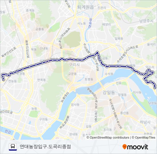 166-1남양주 bus Line Map