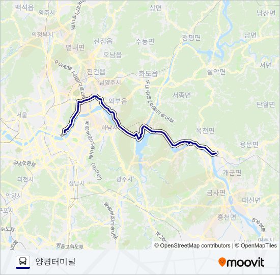 2000-1양평 bus Line Map