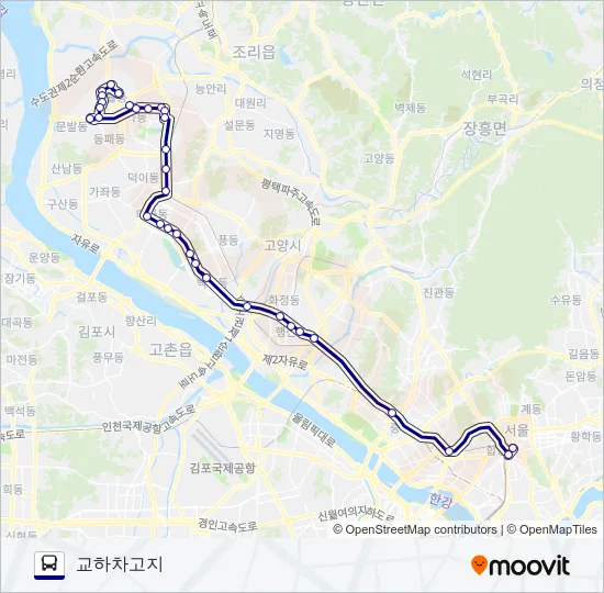 2000-1파주 버스 노선 지도