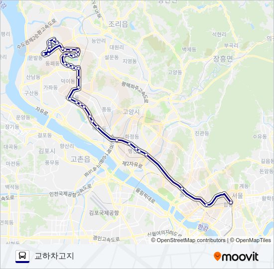 2000-1파주 버스 노선 지도
