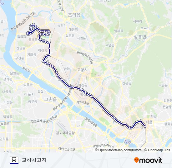 2000-1파주 bus Line Map