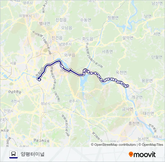 2000-2양평 버스 노선 지도