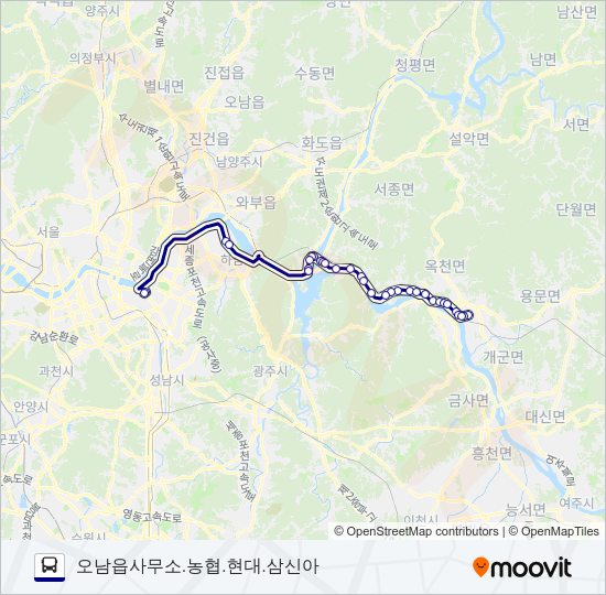 2000-2양평 버스 노선 지도