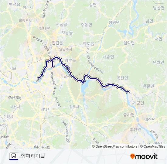 2000-4양평 버스 노선 지도