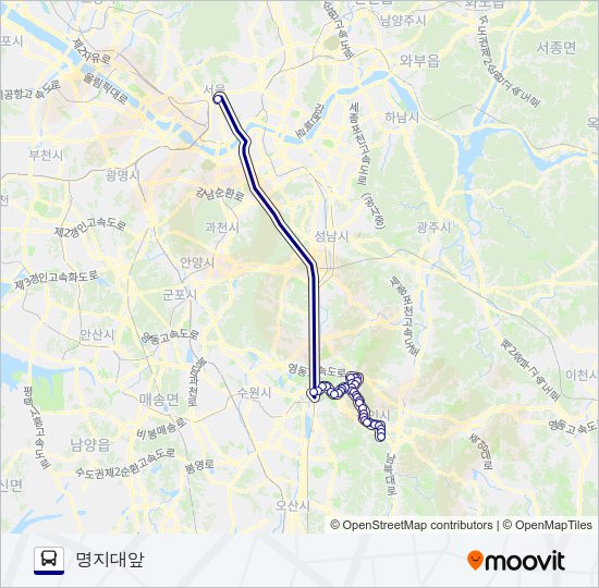 5000-1용인 Bus Line Map