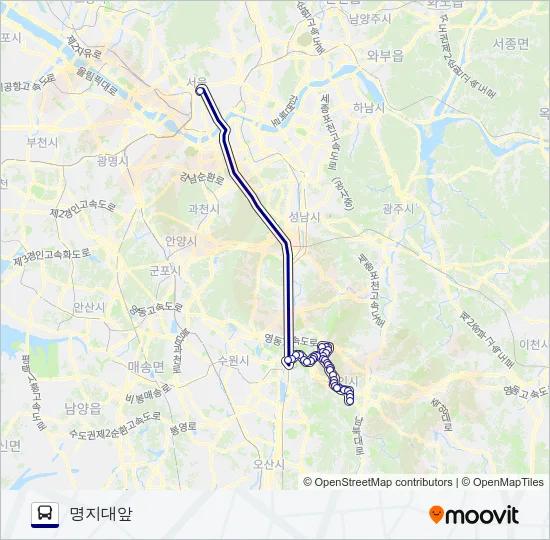 5000-1용인 버스 노선 지도