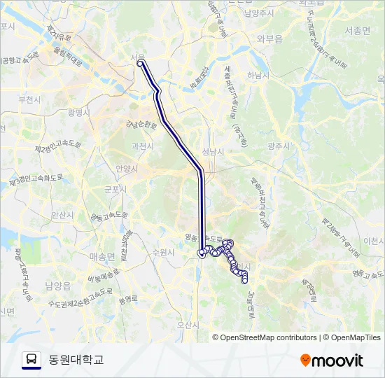 5000-1용인 버스 노선 지도