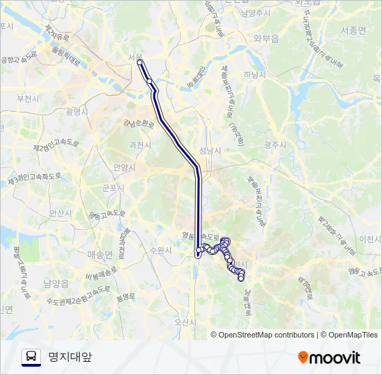 5000-1용인 버스 노선 지도