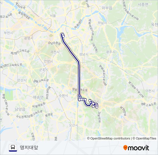 5001-1용인 bus Line Map