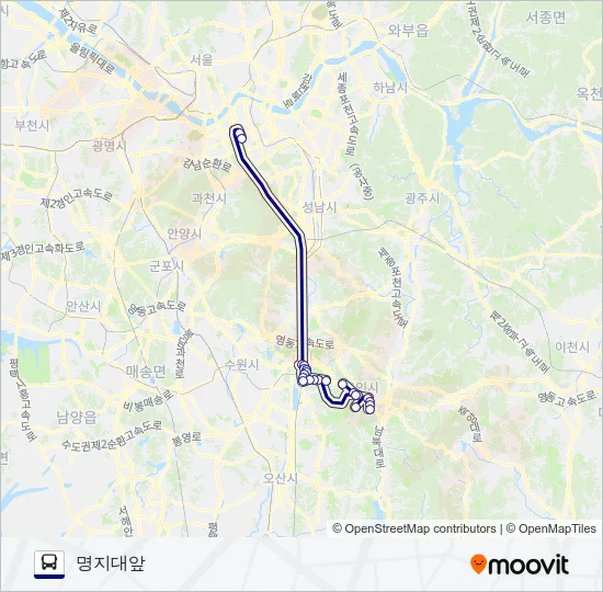 5001-1용인 버스 노선 지도