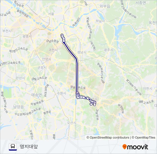 5001-1용인 버스 노선 지도