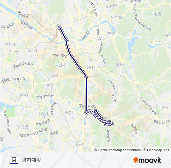 5005-1용인 버스 노선 지도