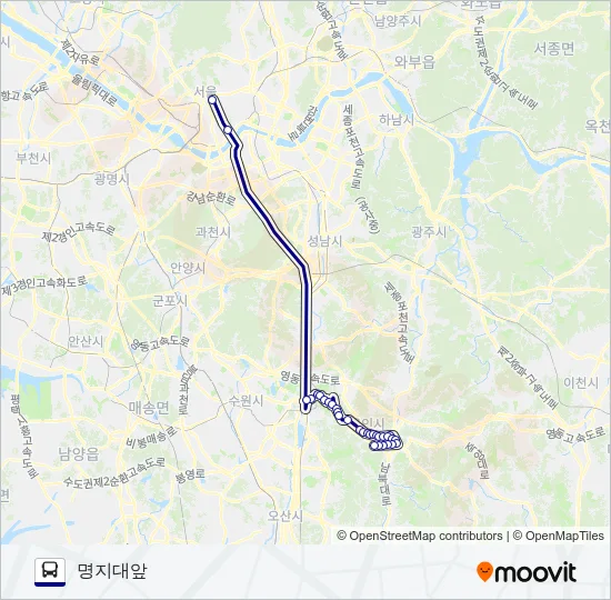 5005-1용인 버스 노선 지도