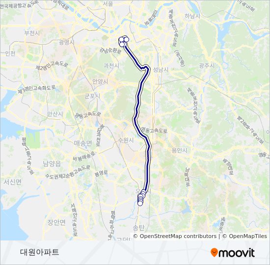 5300-1수원 bus Line Map