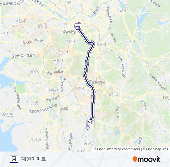 5300-1수원 bus Line Map