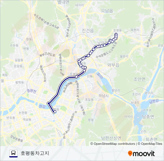 1000-2남양주 버스 노선 지도