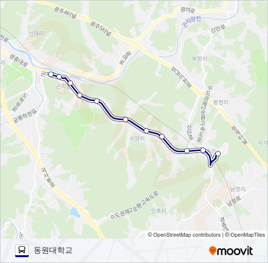 1113-11광주 bus Line Map